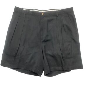 Tommy‎ Bahama 40 Black Pleastd Mens Shorts 100% Silk Pockets
